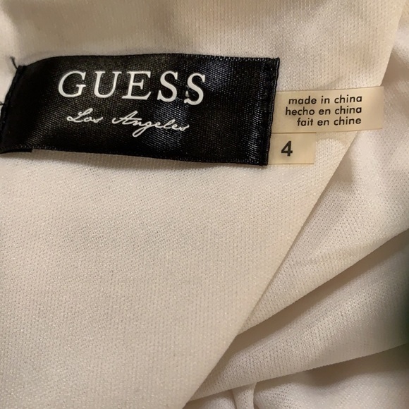 Guess White Fit and Flare Gold Belted Dress - Picture 9 of 10